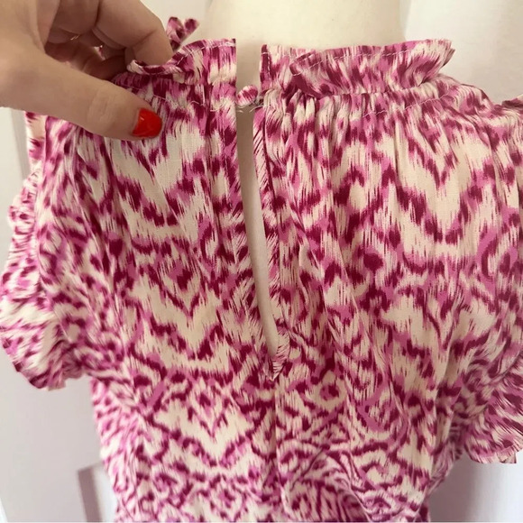 Who What Wear Pink Printed Midi Length Sleeveless Mock Neck Dress - Picture 11 of 16